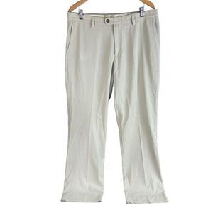 Tommy Bahama Silk Blend Straight Fit Pants Mens‎ 36x33 Beige Flat Front Casual